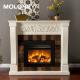 Flat Frame Electric Wood Mantel Fireplace Fake Log LED With Remote Control Insert 34
