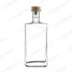 Flat Square Customized Glass Bottle For Gin Whiskey Rum 500ml 750ml 700ml