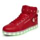 Ladies Red High Top Light Up Shoes , Breathable Custom Led Shoes For Girls