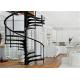 Home Decoration Walnut Wooden Spiral Staircase With Cable Railing , Uninterrupted View