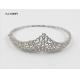 CZ 925 Sterling Silver Bangles Bracelet Triangle Crown