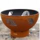 36 Inch Pre Rusted Corten Steel Firepits Outdoor With Oxide Patina