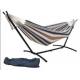 Durable comfortable cotton rope hammock with stand, 1-2 person folding garden/camping hammock