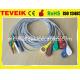 Teveik Factory Price Medical 7 leads Din 1.5 Holter ECG Leadwire For Patient Monitor