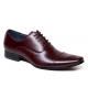Normal Size Carved Mens Pointed Toe Dress Shoes , Adult Brown Lace Up Dress Shoes