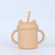 155g Silicone Drinking Cup With Printed Sippy Cup With Straw