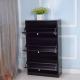 Living Room Black 105cm Solid Wood Shoe Rack