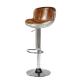 Chromed Base Leather Counter Stools , Counter Height Swivel Bar Stools With Backs