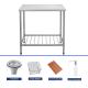 Cabinet Desk Top Mount Rectangular Stainless Steel Washing Up Bowl