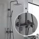 Gray Colorbrass Chrome Rain Shower Mixer Faucet Set With Hand Shower
