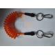 Orange Plastic Core Detachable Elastic Coil Cord W/Stainless Steel Ring&Karabiner