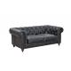 American Vintage Style Two Seater Leather Sofa For Home / Hotel Furniture