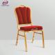Contemporary Gold Frame Upholstered Banquet Style Chairs Red Fabric For Hotel
