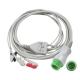 3 Lead ECG Cables And Leadwires Gray TPU Material For Comen C30 ECG Monitor