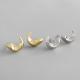 Lanciashow 925 Sterling Silver Stud Earrings Moon Shape Rhodium And Yellow Gold Plated Jewelry