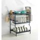 Three Tiers Kitchen Storage Shelves Seasoning Pot Dish Drying Rack Standing Type