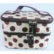 classical promotional Fashion cosmetic bag and cases with 2 top Zipper and handle