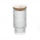 Candy Food Ribbed Canister Kitchen Vintage Relief Glass Spice Jar With Lids