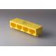 Full Plastic Yellow RJ45 Female Connector , Multi-port RJ45 8P8C 1 X 4 Port  Without  LED Gold Plated