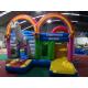 Heavy Duty Rainbow Inflatable Jumping Castle Strong Blow Up House For Kids