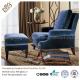 Comfortable Button - Tufted Wooden Velvet Chaise Lounge Chair With Ottoman