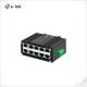 Mini 10 Port Din Rail Ethernet Switch 8 Port 10/100/1000T PoE To 2-Port Gigabit RJ45 Uplink