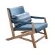 Ash Solid Wood Fabric Leisure Chair Living Room