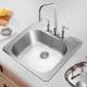Top Mount SUS304 Single Bowl Drop In Kitchen Sink 20 Gauge With Satin Polished Finish
