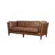 Home Furniture Three Seater Leather Sofa Full Hand Workcraft Vintage Tan Brown Color