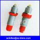 hot-sale quick release male and female single key 1P series 7 pin Lemo medical connector with red color