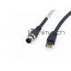 Flexible PVC Category 5e Ethernet Cable RJ45 To M12 D Code 4P Male 3m Length