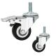 1.5 Inch Soft PVC Casters Threaded Stem Swivel Castors With Brake