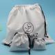 White Fabric Drawstring Bag , Durable Small Candy Bag With Drawstring Cord