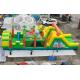 Tarpaulin Inflatable Obstacle Course With Dinosaur Animals Trampoline Insane Run Obstacles