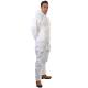 Fluid Resistant Microporous Disposable White Coveralls With PE Film Protective