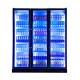 660L Fan Cooling Commercial Display Chiller Multiple Glass Doors Dazzle Black Drinks Display Fridge