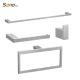 Hotel Brushed Bathroom Hardware Accessories 4 Pieces Eco Friendly