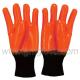 Orange Fluorescent PVC Safety Gloves,Winter Cold