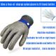 Adjustable Cuff Wire Metal Mesh Cut Resistant Gloves No Rusty