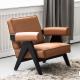 Living Room Designer Single Leather Armchair Brown With Sponge Filling