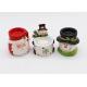 Novelty Ceramic Tea Light Holder , Snowman Candle Tea Light Holder For Christmas