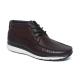 Coffee Lace Up Rubber Outsole Mens Leather Casual Boots