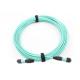 12 Fiber Optic Patch Cord Aqua Color MPO - MPO LSZH SM / MM For Broadband