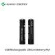 1.5v 400mAh Aaa Lithium Battery , AAA 01 Micro Usb Charging Battery