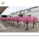 UVG artificial pink flowering cherry tree in wooden trunk for exhibition hall decoration CHR035
