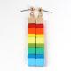 70mm Square Rainbow Beaded Earrings string shape For Daily Wear