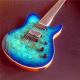 7 strings Blue electric guitar
