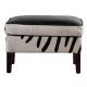 Rectangular Real Cowhide Leather Ottoman Footstool Defaico Furniture