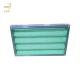 Industrial Polypropylene Fabric Green and White Pleated Panel Air Filter for Ventilation System