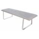 Polyurethance PU Modern Dining Bench Heavy Duty Brushed Steel Leg